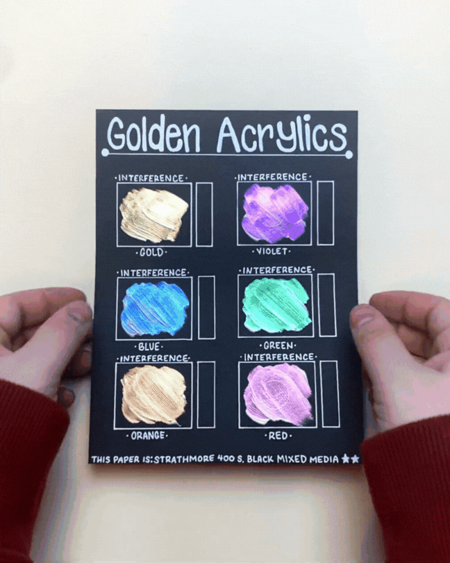 Golden Interference Acrylics Reel Swatches